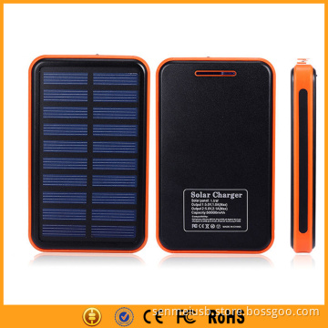 Portable Dual USB Waterproof Solar Powerbank 10000 mah Black/Orange
